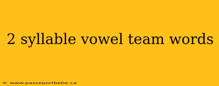 2 syllable vowel team words