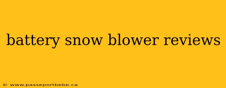 battery snow blower reviews