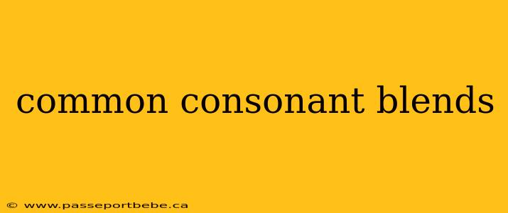 common consonant blends