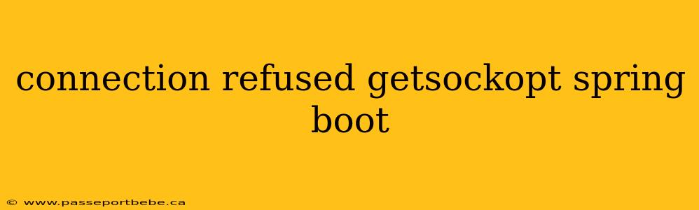 connection refused getsockopt spring boot