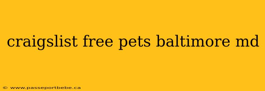 craigslist free pets baltimore md