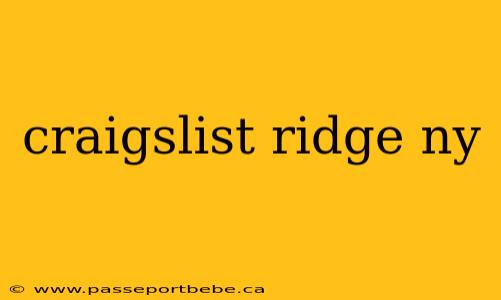 craigslist ridge ny