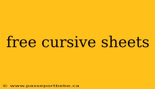 free cursive sheets