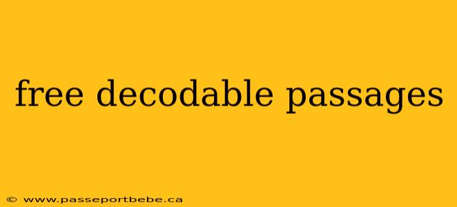 free decodable passages