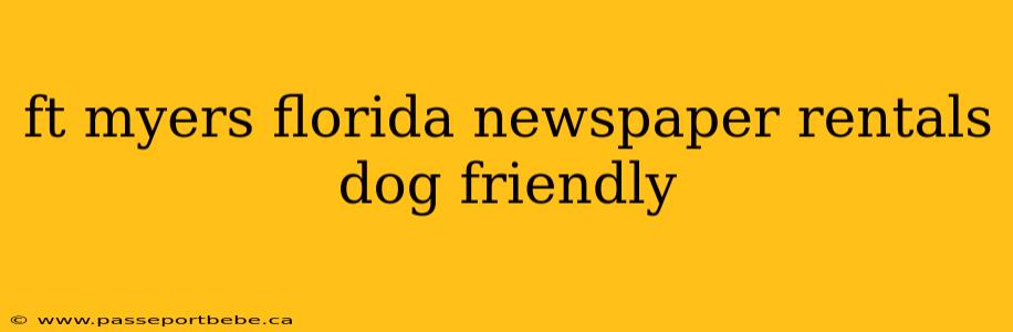 ft myers florida newspaper rentals dog friendly