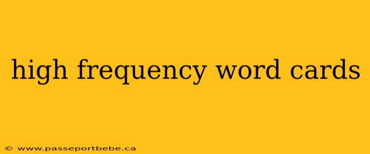 high frequency word cards