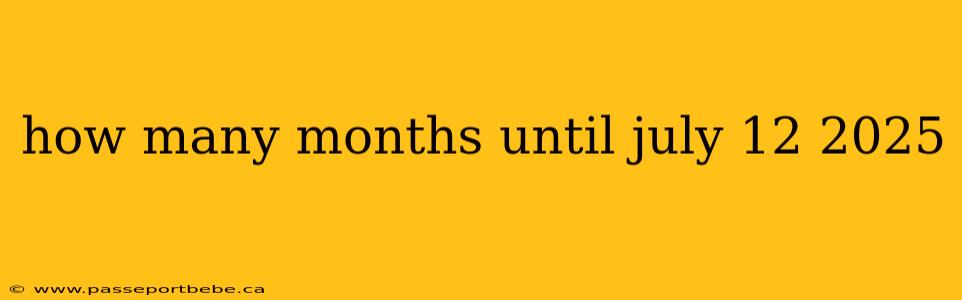 how many months until july 12 2025