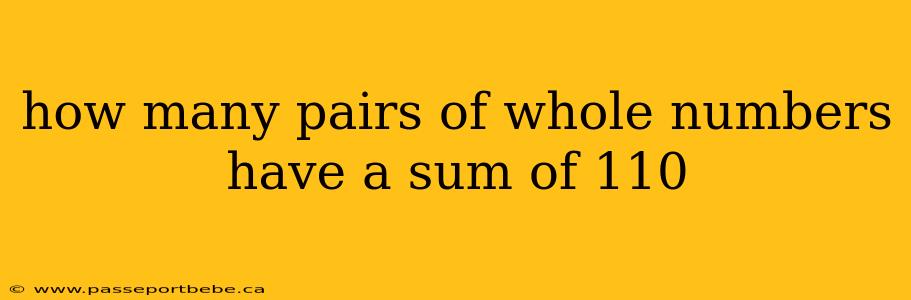 how many pairs of whole numbers have a sum of 110