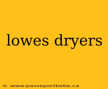 lowes dryers
