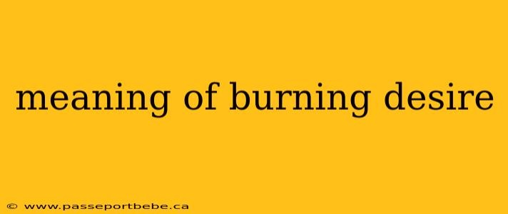 meaning of burning desire