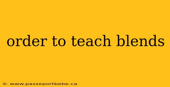 order to teach blends