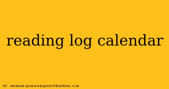 reading log calendar