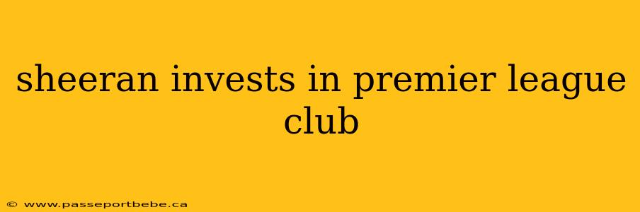 sheeran invests in premier league club
