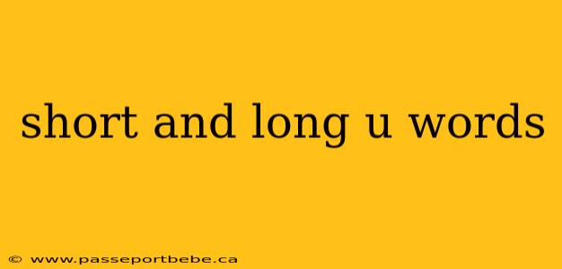 short and long u words