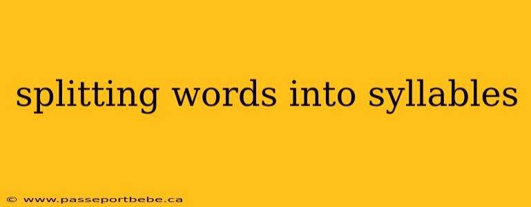 splitting words into syllables