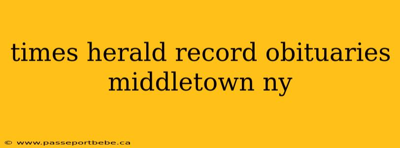 times herald record obituaries middletown ny