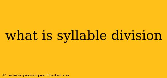 what is syllable division