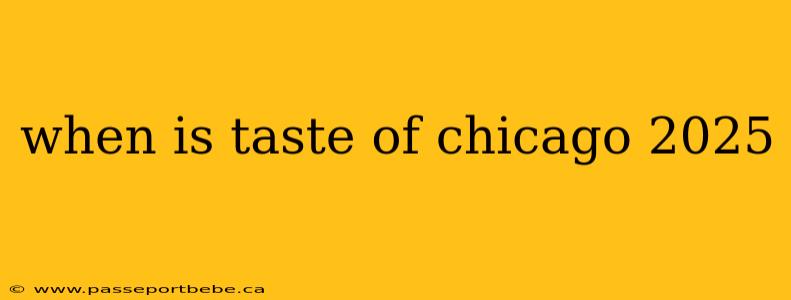 when is taste of chicago 2025