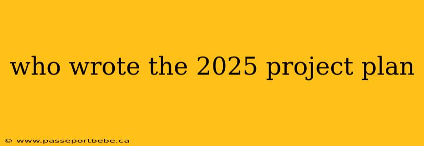 who wrote the 2025 project plan