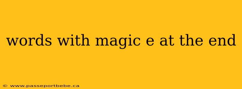 words with magic e at the end